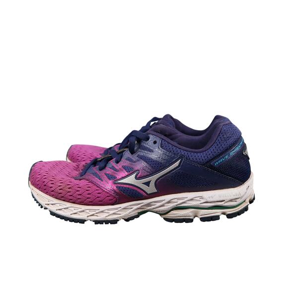 Mizuno Shoes Womens 7 Wave Shadow 2 Road Running Sneaker Athletic Trainer Purple - Picture 5 of 13